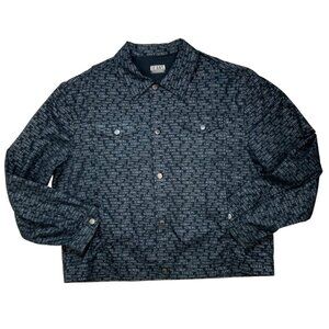 Iceberg Jeans men's Millennium Jacket 56 3XL Button Front Allover Print